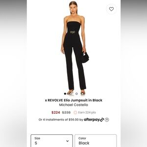 Michael Costello x Revolve Elio Black
Strapless Star Pantsuit Jumpsuit - NWT